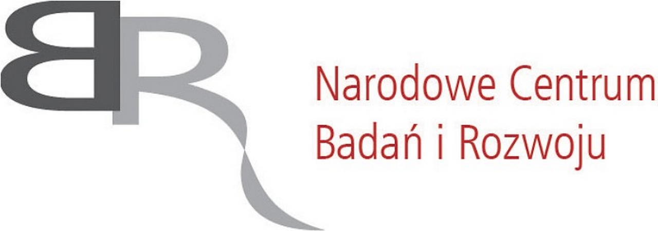 NCBIR logo z czerwonym napisem NCBIR logo z czerwonym napisem